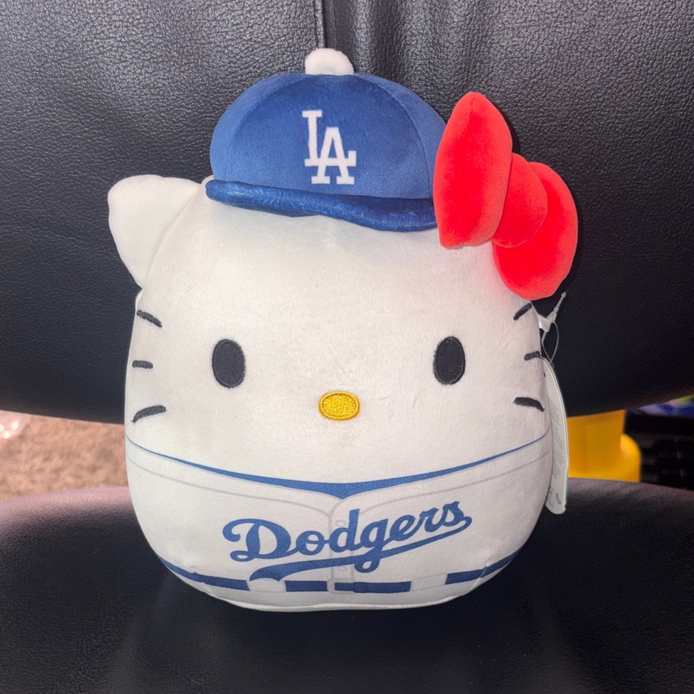 Hello Kitty Dodgers Plush - White, Blue, Red